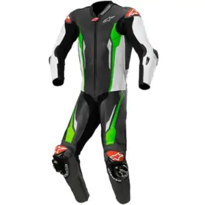 Alpinestars Racing Absolute 1 Piece Leather Suit - Black/White/Fluo Green