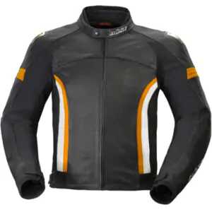 Buse Dervio Leather Jacket - Black/White/Orange