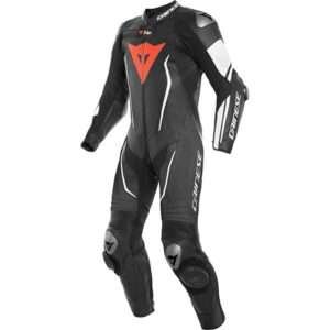 Dainese Misano 2 D-Air Perforated Leather 1 Piece Suit - Black/Black/White