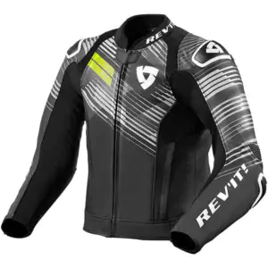 Rev'it Apex Leather Jacket - Black/Neon Yellow