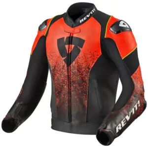 Rev'it Quantum Air Leather Jacket - Black/Neon Red