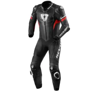 Rev'it Hyperspeed 1 Piece Leather Suit - Black/Neon Red
