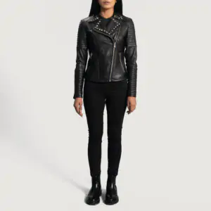 Sally Mae Studded Leather Biker Jacket
